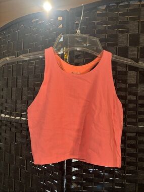 Old Navy Coral Ribbed Crop Tank Top